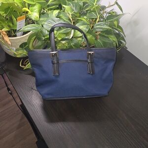 Classic Navy Tote Bag with Black Trim